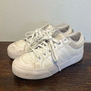 Adidas white platform sneakers